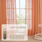 Burnt Orange Linen Curtains 48 Inch Length - Image 5
