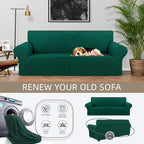 Stretch Couch Covers for Sofa, 3 Cushion Couch Slipcover, Hunter | 1-Piece - Image 3