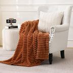 Burnt Orange Fleece Throw Blanket 50”×60” - Image 2