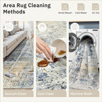 Soalmost Abstract Area Rug 6x9 for Living Room Washable Rugs Blue/Yellow | - Image 9
