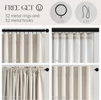 Topfinel 80 Inch Long Linen Blackout Curtains 2 Panels Set - Image 6