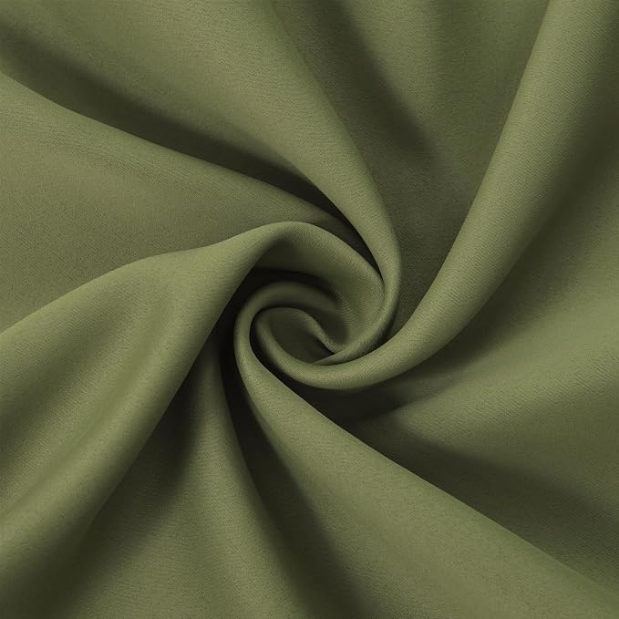 Olive Blackout Curtains/52 x 95 Inch/Set of 2 Panels Thermal Insulated Room - Image 5