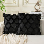 Set of 2 Soft Moroccan Throw Pillow Covers 22x22 Inch Plush Boho Decorative by Cozoomy