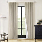 Burlywood Birch 100% Blackout Pinch Pleated Linen Curtains 84 Inches Long | by Twodrapes