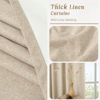 100% Blackout Linen Curtains 84 Inch - Image 7