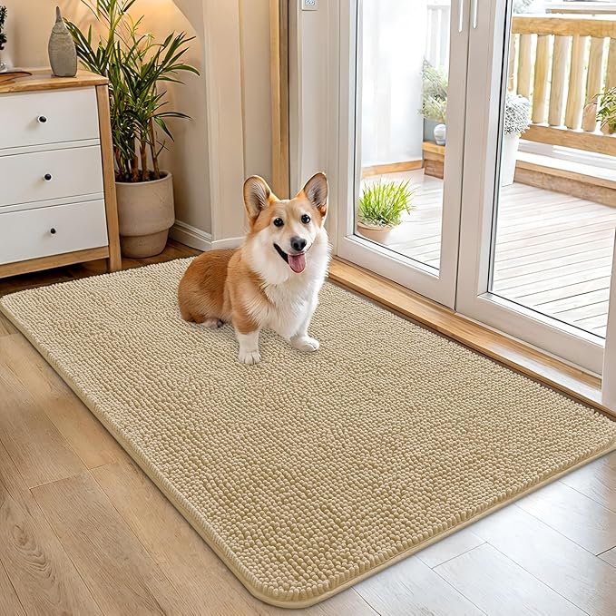 OLANLY Dog Door Mat for Muddy Paws 45x27, Super Absorbent Chenille Mud Mat | by OLANLY
