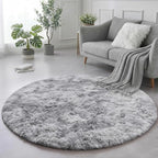 Amdrebio Tie-Dyed Light Grey Large Circle Rug 7Ft - Image 4