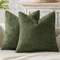 MIULEE Decorative Couch Throw Pillow Covers 18x18 Inch Olive 2 Pack | Modern by MIULEE