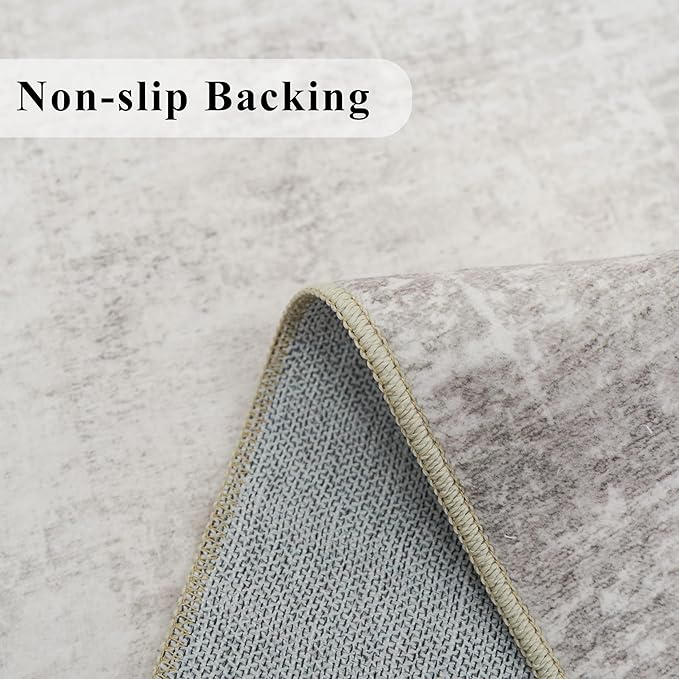 4x6 Living Room Area Rugs: Washable Abstract Non-Slip Small Carpet - Image 3