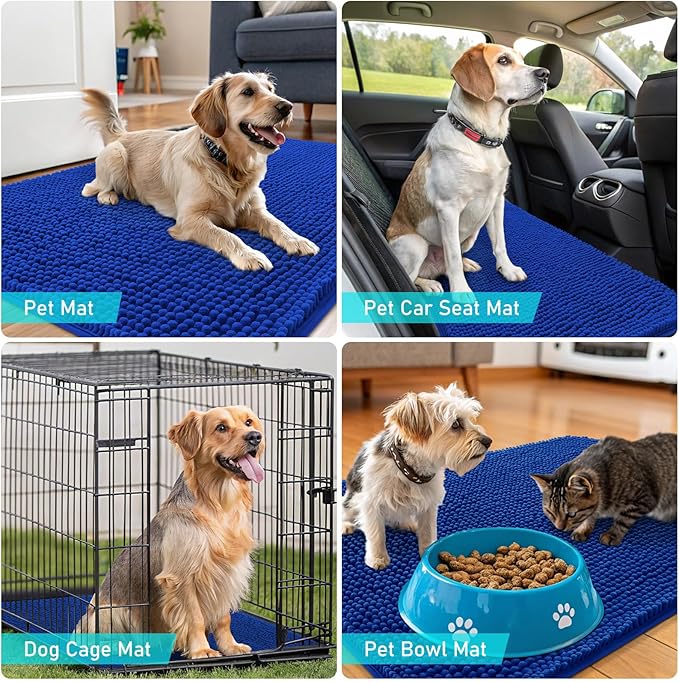 OLANLY Dog Door Mat for Muddy Paws 40x32, Super Absorbent Chenille Mud Mat | - Image 7