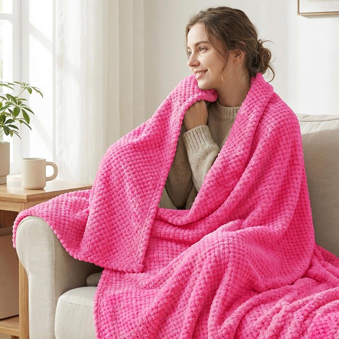 Exclusivo Mezcla Large Waffle Fleece Throw Blanket - Image 2