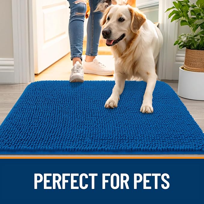OLANLY Dog Door Mat for Muddy Paws 40x32, Super Absorbent Chenille Mud Mat | - Image 6