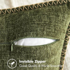 MIULEE Decorative Euro Sham Pillow Covers 24x24 Inch Olive Green 2 Pack | - Image 7