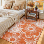 Findosom Fall Washable Area Rug 3x5, Non Slip High-Low Textured Floral Rugs - Image 6