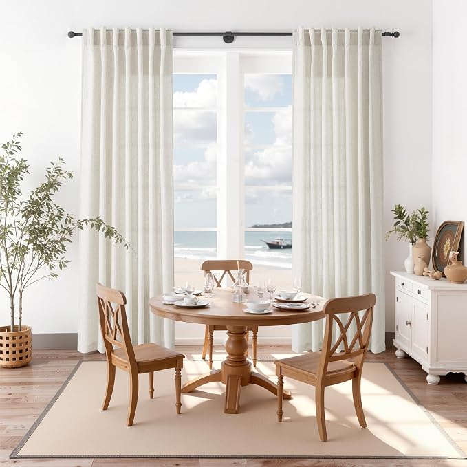 Mousse White Linen Curtains 84 Inches Long - Image 8