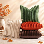 decorUhome Fall Faux Fur Throw Pillow Covers 26x26 Set of 2 Rust | Decorative - Image 9