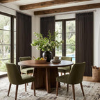 Pinch Pleated Dark Brown Light Filtering Flax Linen Curtains 96 Inches Long | - Image 7
