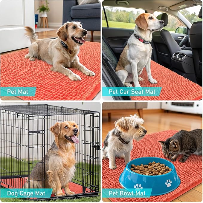 OLANLY Dog Door Mat for Muddy Paws 24x16, Super Absorbent Chenille Mud Mat | - Image 7