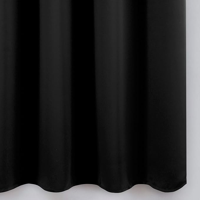 Black Thermal Blackout Curtains/52 x 95 Inch/Set of 2 Panels Room Darkening - Image 9