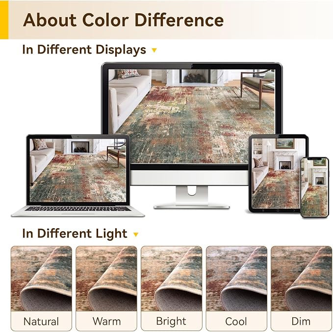 RELEANY Washable Round 4ft Area Rug - Image 8