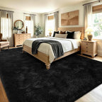 9x12 Extra Large Black Fluffy Area Rug Non-Slip - Image 4