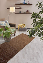 Custom Length Hallway Runner Rug, Slip Resistant, Floral Brown, 26 Inch X 29 - Image 4