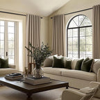 Topfinel 105 Inches Long Custom Black Out Faux Thick Linen Drapery Panels - Image 2