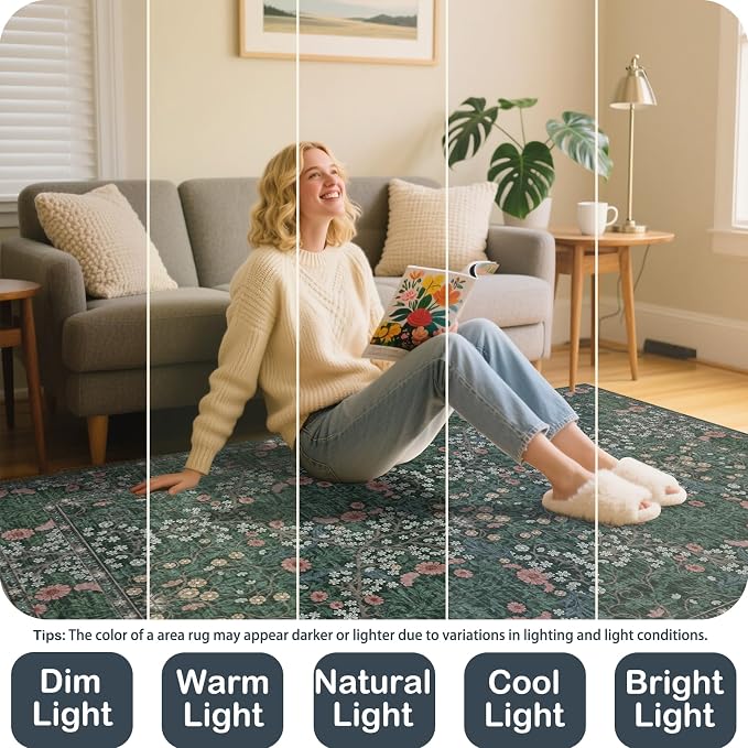 Area Rug for Living Room, 10x12 Large Washable Rugs for Dining Room, Non Slip - Image 4