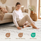 cotiled Boho 10x14 Area Rug for Living Room: Large Moroccan Washable Rug | - Image 4