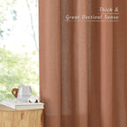 NICETOWN Caramel Linen Curtains 84 inches Long, Grommet Thick Flax Linen Window - Image 3