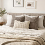 MIULEE Lumbar Corduroy Decorative Throw Pillow Covers 22x14 Cream White | Pack - Image 4