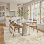 Soalmost 6x9 Area Rug for Living Room Washable Non-Slip Rugs Light Brown | - Image 3