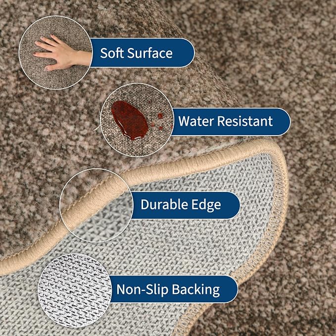 GarveeHome Scalloped Washable Area Rug 4x6 Small Entryway Rug Non Slip | Modern - Image 4