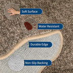 GarveeHome Scalloped Washable Runner Rug 2x10 Kitchen Runner Non Slip Taupe | - Image 2
