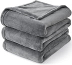 BEDELITE Fleece Blanket Soft Plush King Size Bed Blanket Grey 108"x90" | Ultra - Image 7