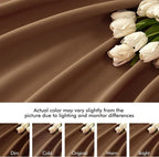 MIULEE Cappuccino Brown Back Tab Blackout Curtains 52"x84" Long 2 Panel Set | - Image 8