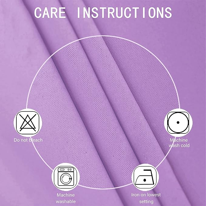 Blackout Curtains 52 x 95 inch/Lavender Curtains Set of 2 Panels/Thermal - Image 4