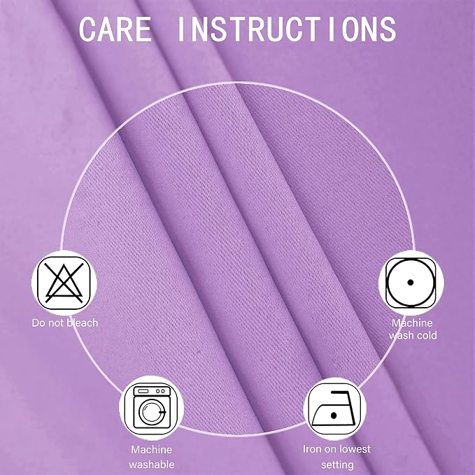 Blackout Curtains 66 x 84 inch/Lavender Curtains Set of 2 Panels/Thermal - Image 4