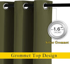 NICETOWN Olive Room Darkening Doorway Curtains 78 inches Long, Grommet Light - Image 2