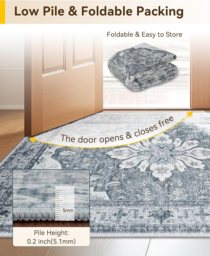 RELEANY Washable Area Rug, Runner 2'x10', Water Repellent, Pet Friendly - Image 7