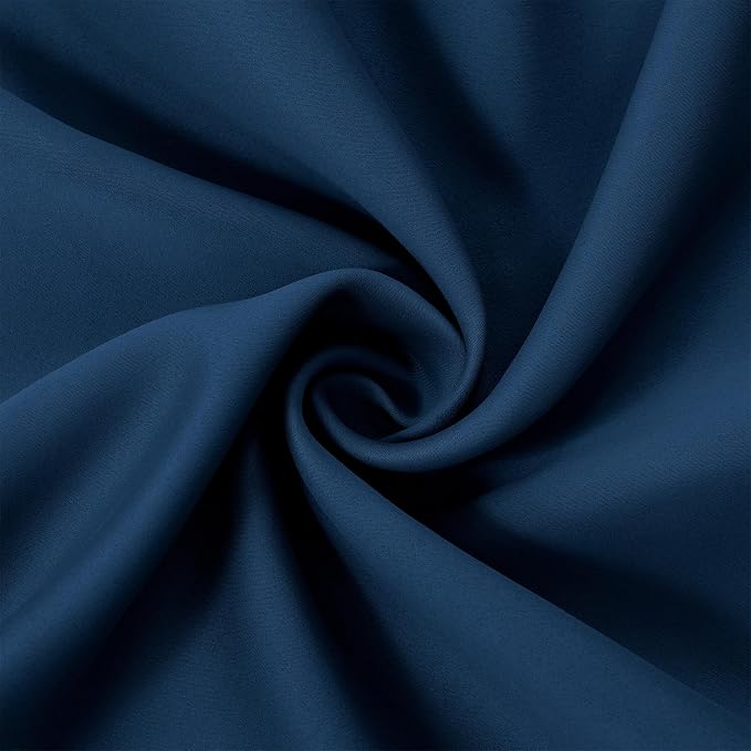 Blackout Curtains 52 x 63 inch/Navy Blue Curtains Set of 2 Panels/Thermal - Image 5