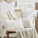 Fancy Homi 2 Packs Cream White Lumbar Decorative Throw Pillow Covers 14x22 Inch by Fancy+Homi