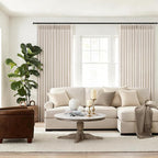 Topfinel 96 Inches Long Pinch Pleated Semi Sheer Curtains, Ivory Beige Linen - Image 3