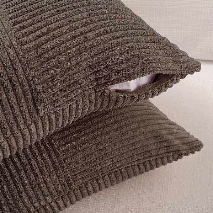 Fancy Homi 2 Packs Dark Brown Samll Decorative Throw Pillow Covers 14x14 Inch - Image 4