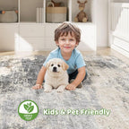 LOONGRUG 6x8 Area Rug Washable Neutral Modern Living Room Rugs Grey Brown | - Image 7