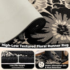Findosom Hallway Runner Rug 2x5, Non Slip High-Low Textured Floral Washable - Image 4