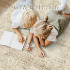 Soalmost Washable Area Rug 8x10 Large Soft Living Room Rugs Light Brown | - Image 5