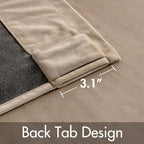 MIULEE Velvet Curtains 52x72 inches 2 Panels Camel Beige Blackout Curtains | - Image 3