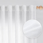 MYSKY HOME Floor to Ceiling Curtains 102 Inches White Sheer Window Drapes 2 by MYSKYHOME
