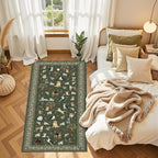Dark Green Floral Hallway Runner Rug 2x6 - Image 5